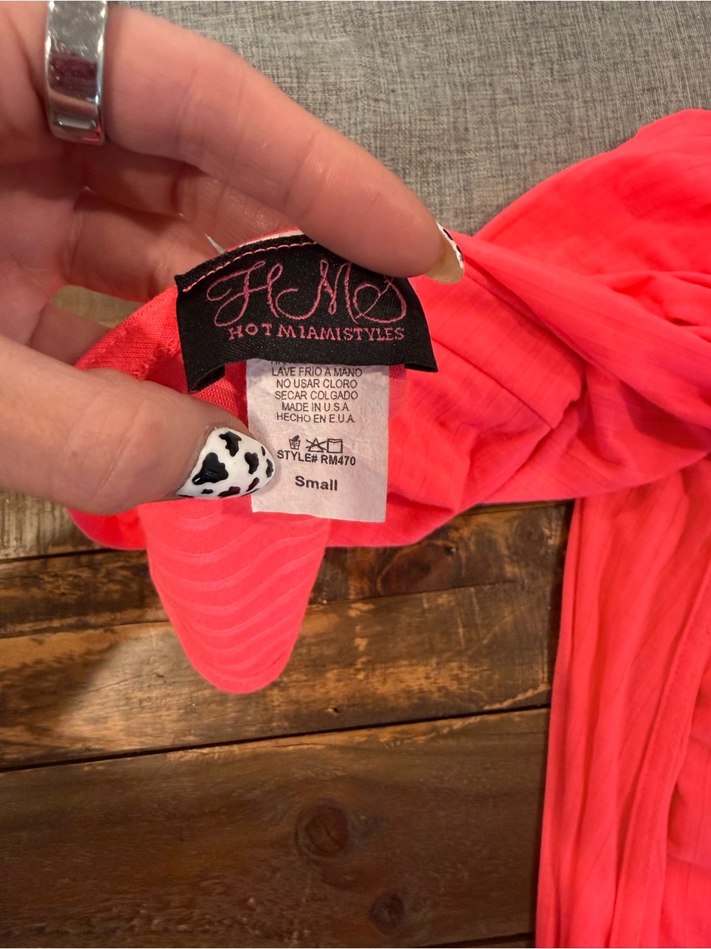 Hot Miami Styles Neon Pink One-Shoulder Maxi Dress with High Slit - Picture 4 of 4